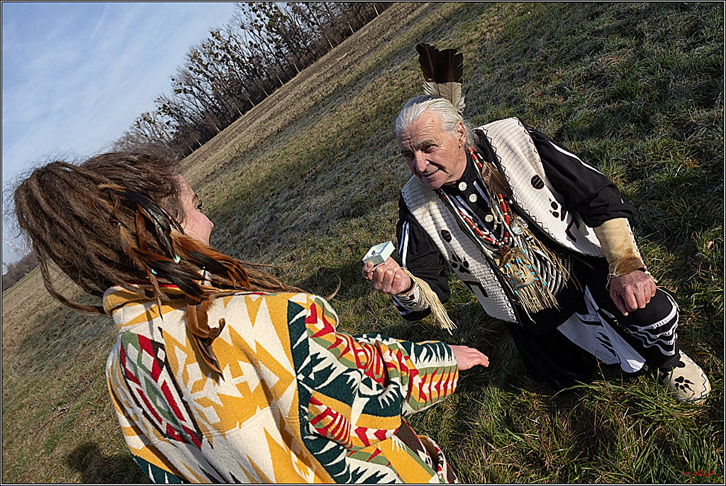 Cheyenne-Halbblut Hunting Wolf in der Falknerei Pierre Schmidt; Gymnich, 09.02.2023